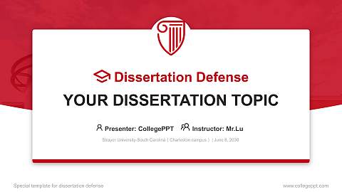 Strayer University-South Carolina（Charleston campus） Graduation Thesis Defense PPT Template