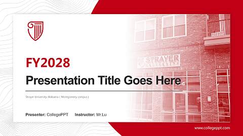 Strayer University-Alabama（Montgomery campus） Academic Presentation/Research Findings Report PPT Template