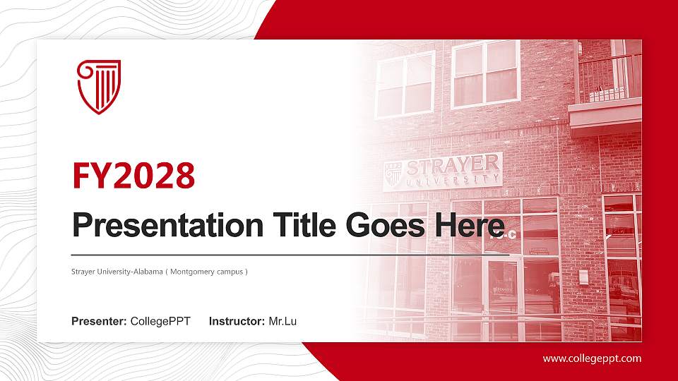 Strayer University-Alabama（Montgomery campus） Academic Presentation/Research Findings Report PPT Template16:9 ratio PPT effect preview image