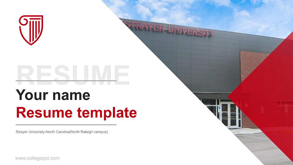 Strayer University-North Carolina(North Raleigh campus) Resume PPT Template16:9 ratio PPT effect preview image