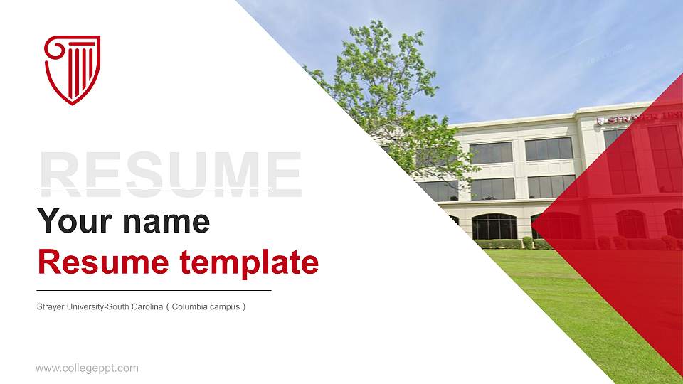 Strayer University-South Carolina（Columbia campus） Resume PPT Template16:9 ratio PPT effect preview image