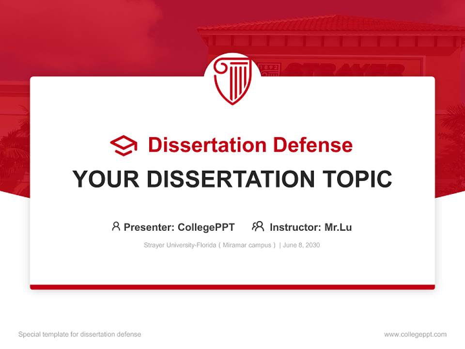 Strayer University-Florida（Miramar campus） Graduation Thesis Defense PPT Template4:3 ratio PPT effect preview image7