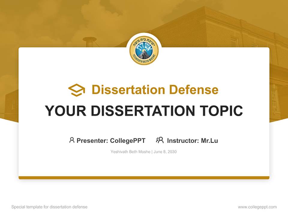 Yeshivath Beth Moshe Graduation Thesis Defense PPT Template4:3 ratio PPT effect preview image7
