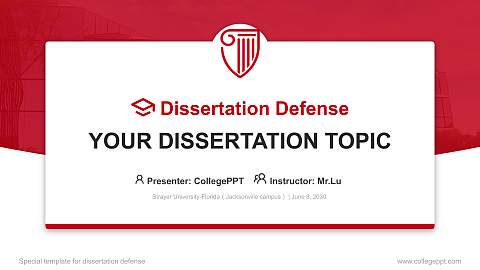 Strayer University-Florida（Jacksonville campus） Graduation Thesis Defense PPT Template