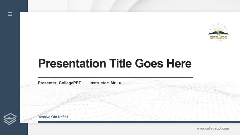 Yeshiva Ohr Naftoli Thesis Proposal/Graduation Defense PPT Template16:9 ratio PPT effect preview image