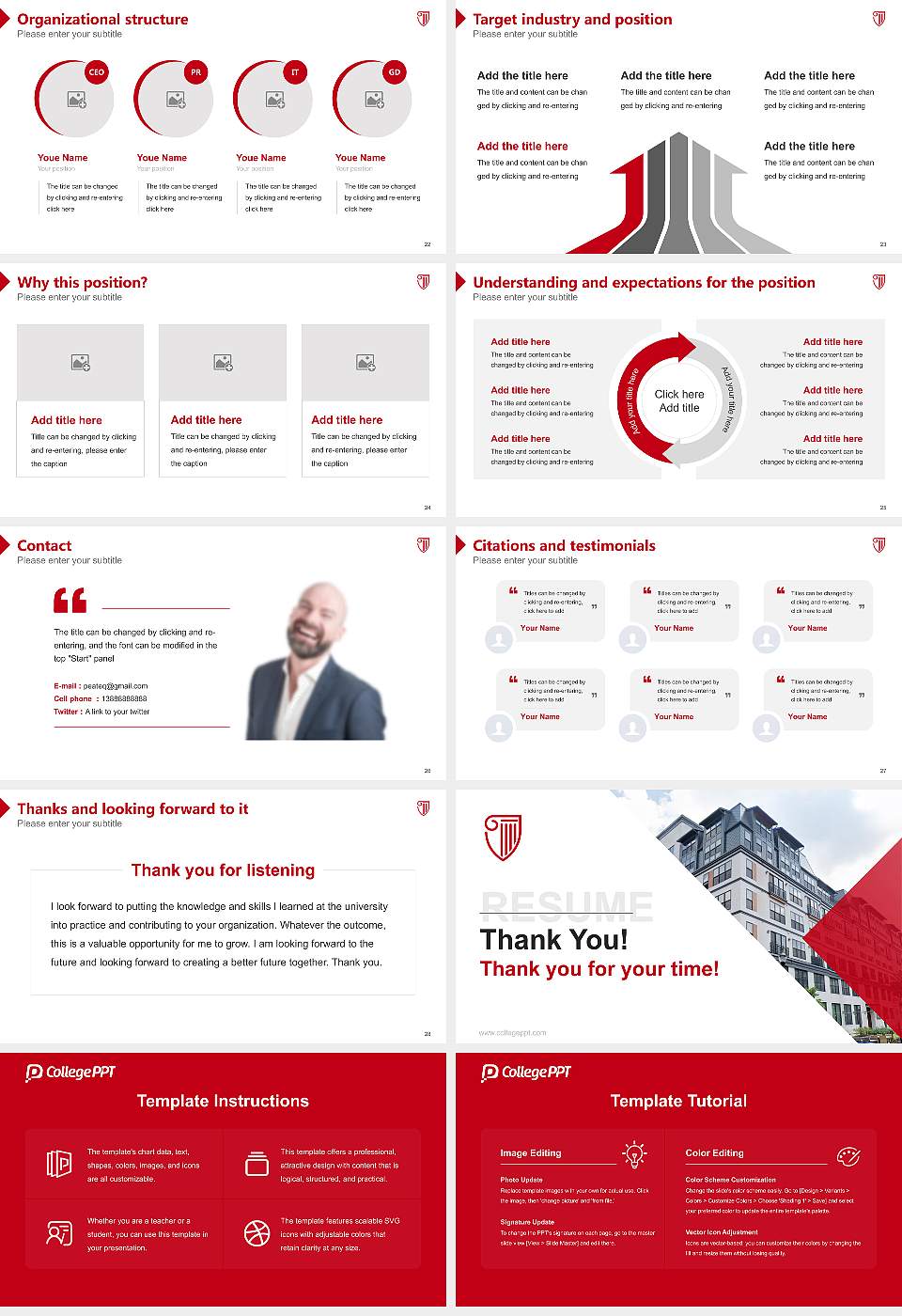 Strayer University-Pennsylvania(Allentown campus) Resume PPT Template16:9 ratio PPT effect preview image4