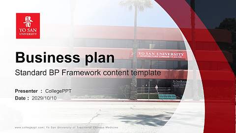 Yo San University of Traditional Chinese Medicine Competition/Entrepreneurship Contest PPT Template