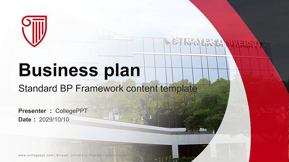 Strayer University-Florida（Jacksonville campus） Competition/Entrepreneurship Contest PPT Template16:9 ratio PPT effect preview image
