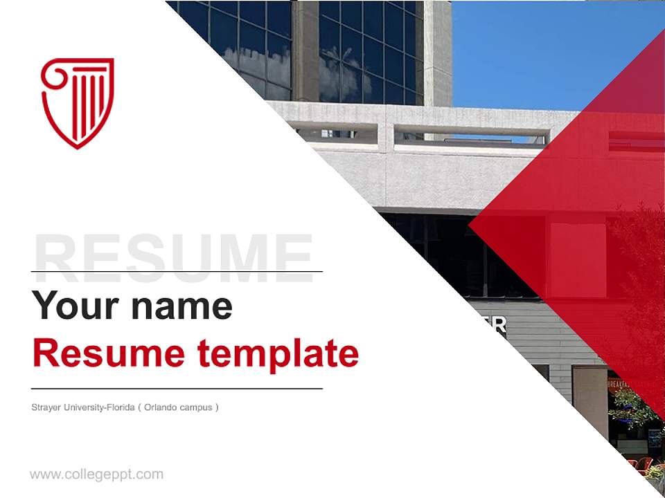 Strayer University-Florida（Orlando campus） Resume PPT Template4:3 ratio PPT effect preview image5