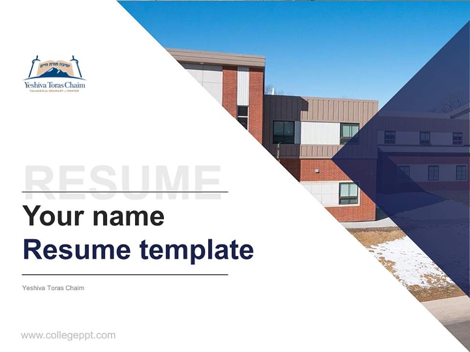 Yeshiva Toras Chaim Resume PPT Template4:3 ratio PPT effect preview image5