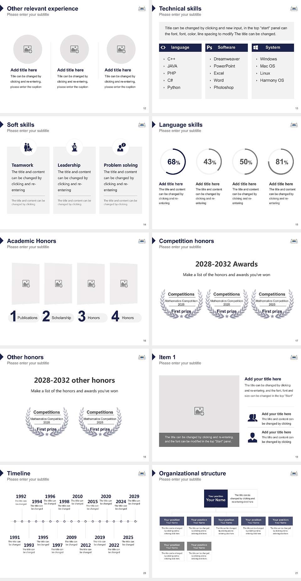 Yeshiva Toras Chaim Resume PPT Template4:3 ratio PPT effect preview image3