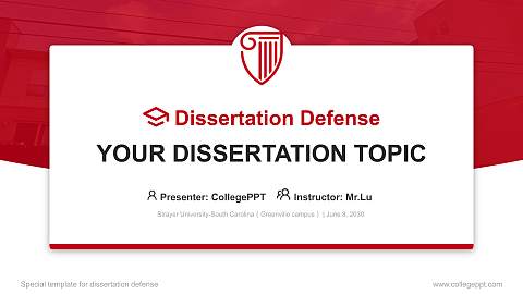Strayer University-South Carolina（Greenville campus） Graduation Thesis Defense PPT Template