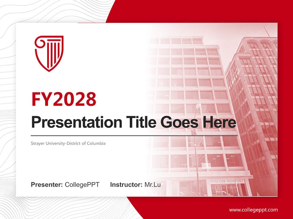 Strayer University-District of Columbia Academic Presentation/Research Findings Report PPT Template4:3 ratio PPT effect preview image5