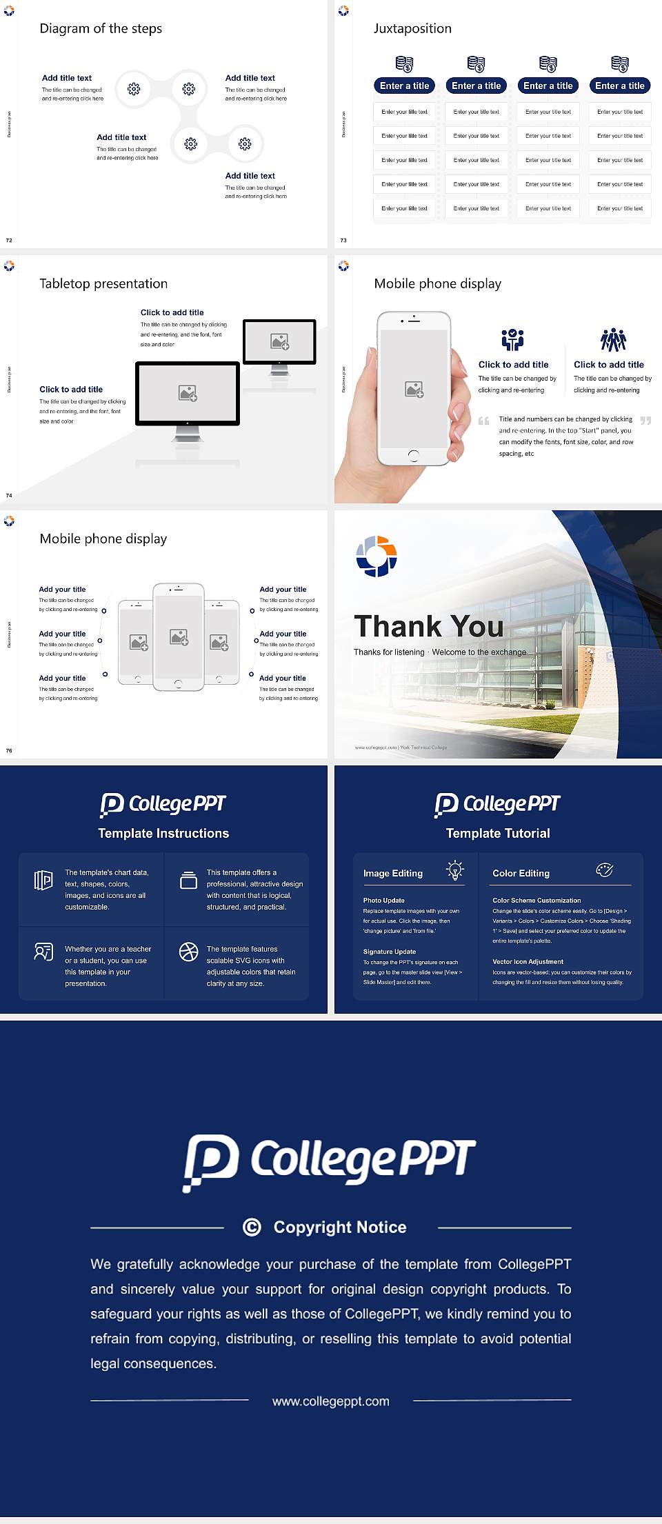 York Technical College Competition/Entrepreneurship Contest PPT Template4:3 ratio PPT effect preview image9