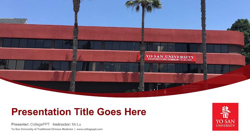 Yo San University of Traditional Chinese Medicine Course/Courseware Creation PPT Template16:9 ratio PPT effect preview image