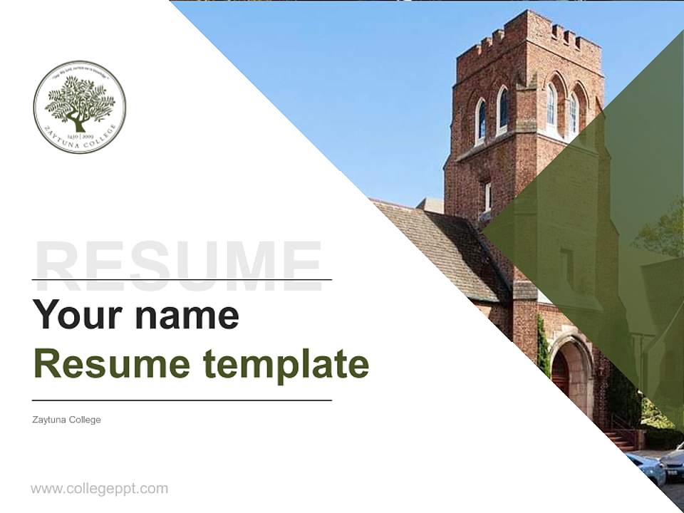 Zaytuna College Resume PPT Template4:3 ratio PPT effect preview image5
