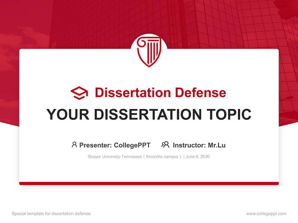 Strayer University-Tennessee（Knoxville campus） Graduation Thesis Defense PPT Template4:3 ratio PPT effect preview image7