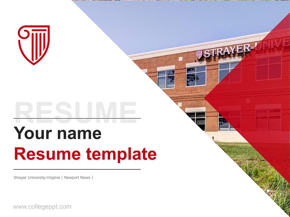 Strayer University-Virginia（Newport News） Resume PPT Template4:3 ratio PPT effect preview image5