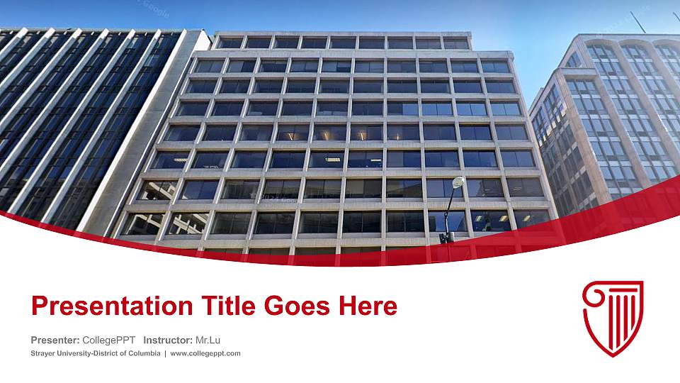 Strayer University-District of Columbia Course/Courseware Creation PPT Template16:9 ratio PPT effect preview image