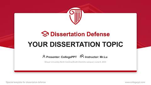 Strayer University-North Carolina(South Charlotte campus) Graduation Thesis Defense PPT Template