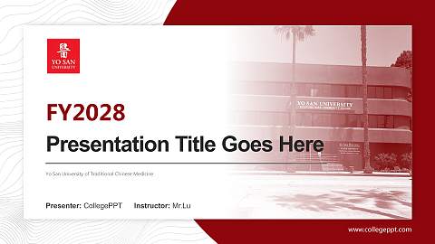 Yo San University of Traditional Chinese Medicine Academic Presentation/Research Findings Report PPT Template