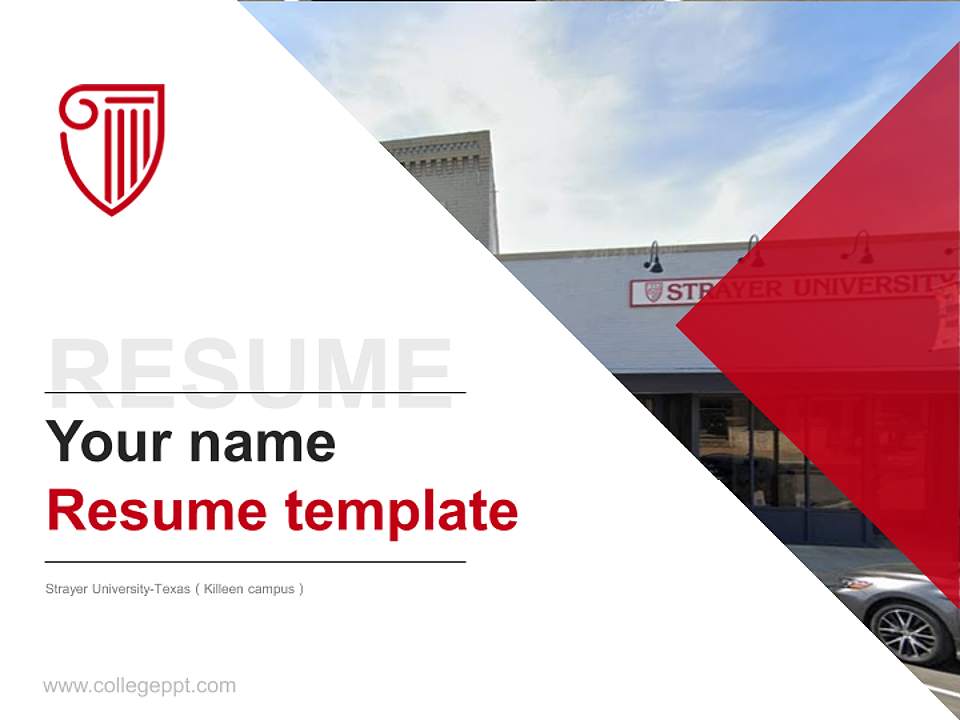 Strayer University-Texas（Killeen campus） Resume PPT Template4:3 ratio PPT effect preview image5