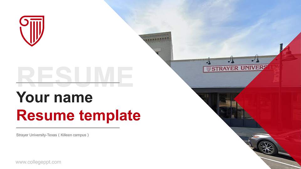 Strayer University-Texas（Killeen campus） Resume PPT Template16:9 ratio PPT effect preview image