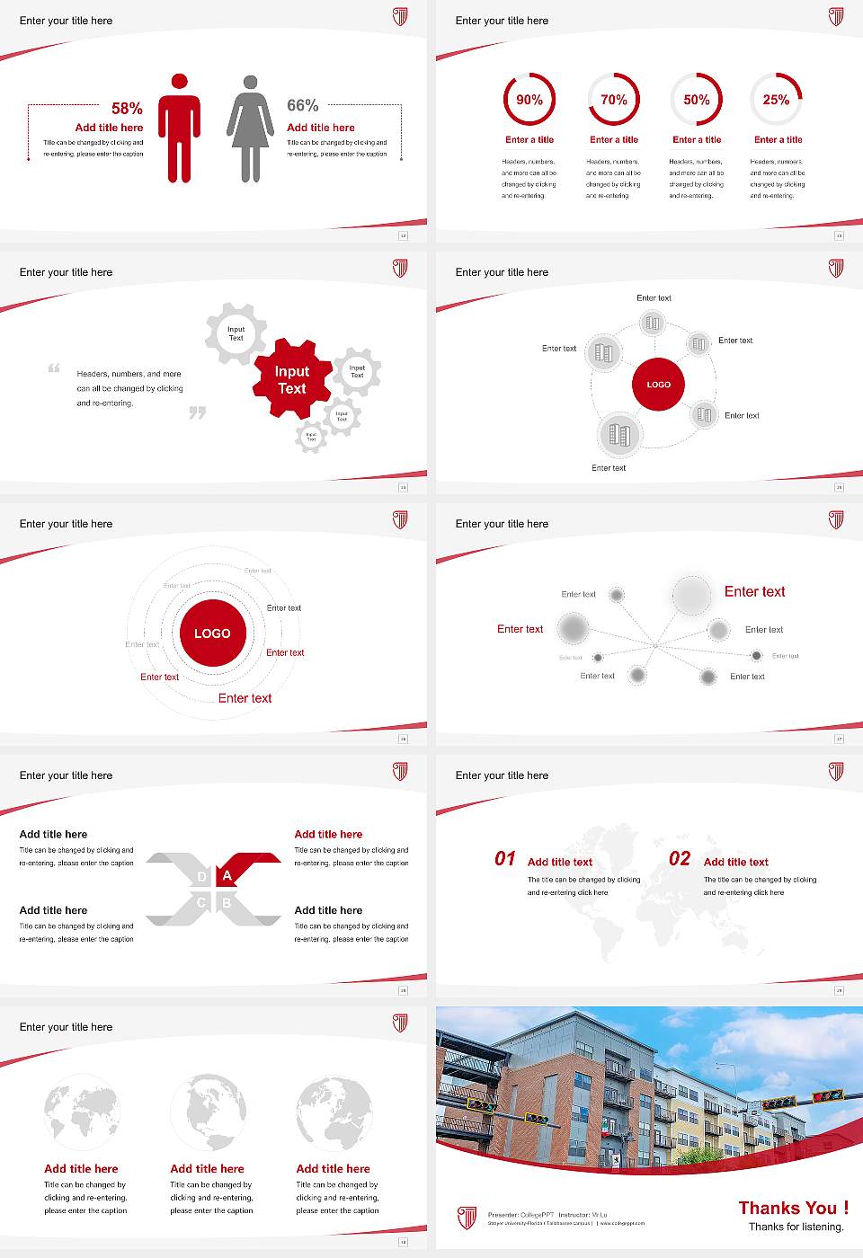 Strayer University-Florida（Tallahassee campus） Course/Courseware Creation PPT Template16:9 ratio PPT effect preview image4