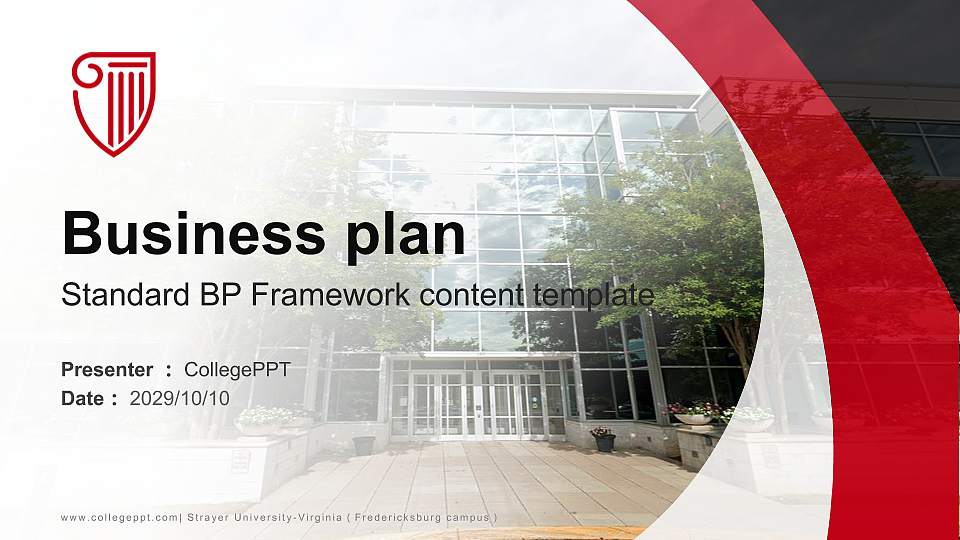 Strayer University-Virginia（Fredericksburg campus） Competition/Entrepreneurship Contest PPT Template16:9 ratio PPT effect preview image1