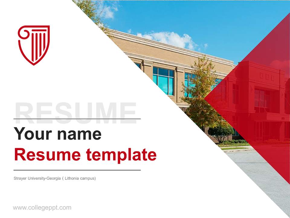 Strayer University-Georgia（Lithonia campus) Resume PPT Template4:3 ratio PPT effect preview image5