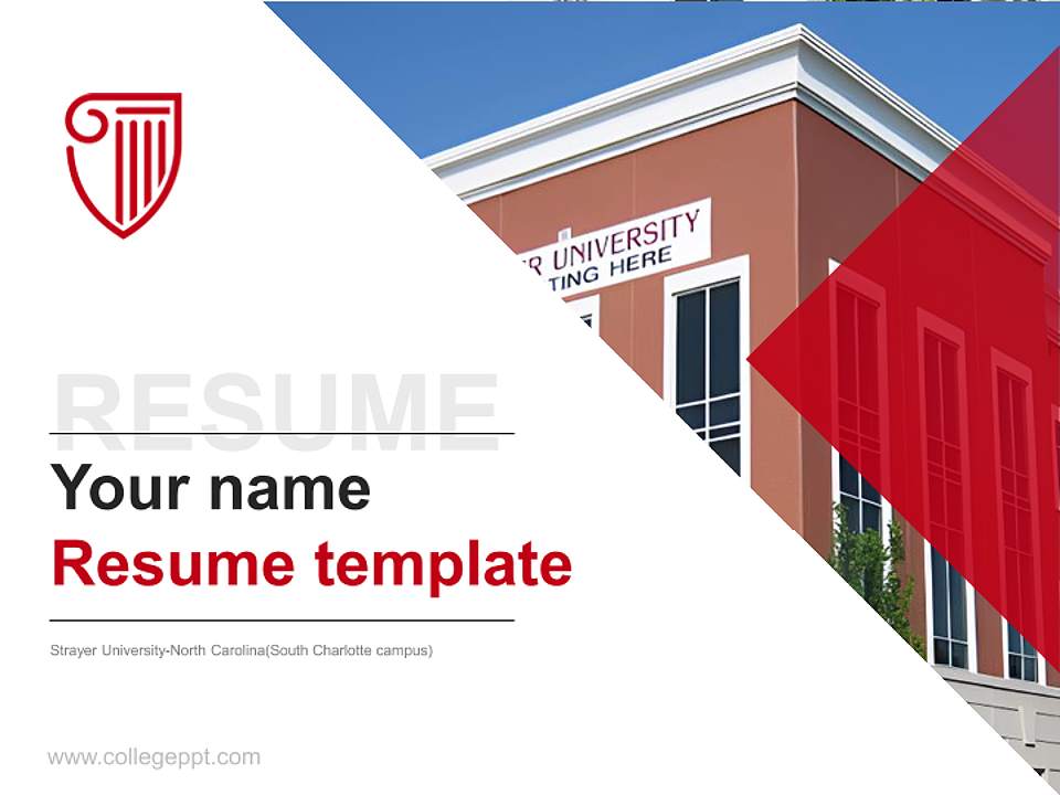 Strayer University-North Carolina(South Charlotte campus) Resume PPT Template4:3 ratio PPT effect preview image5