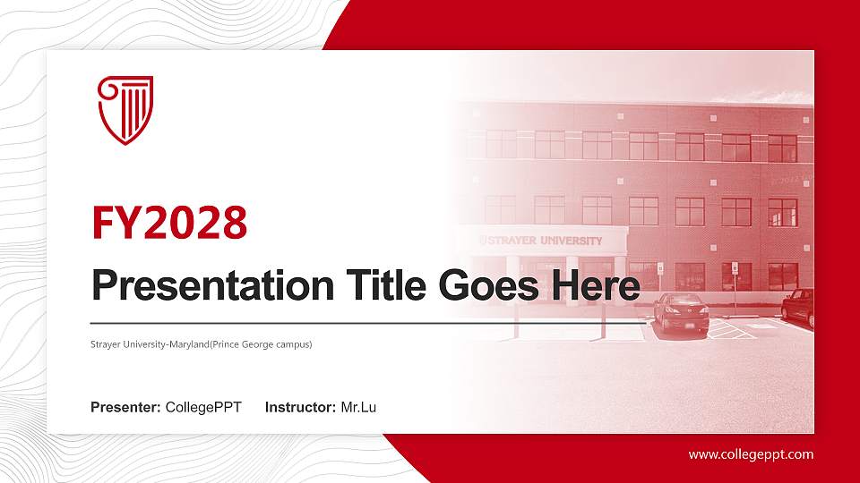 Strayer University-Maryland(Prince George campus) Academic Presentation/Research Findings Report PPT Template16:9 ratio PPT effect preview image