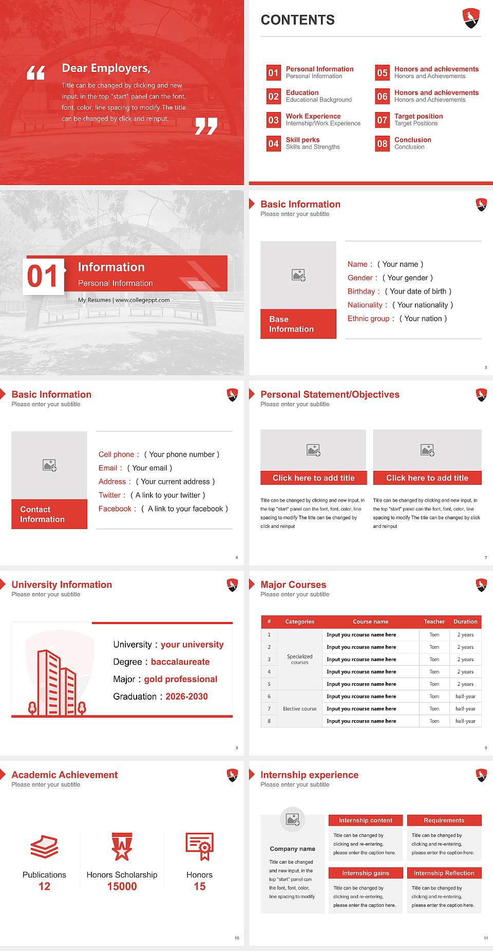 York College of The City University of New York Resume PPT Template4:3 ratio PPT effect preview image2