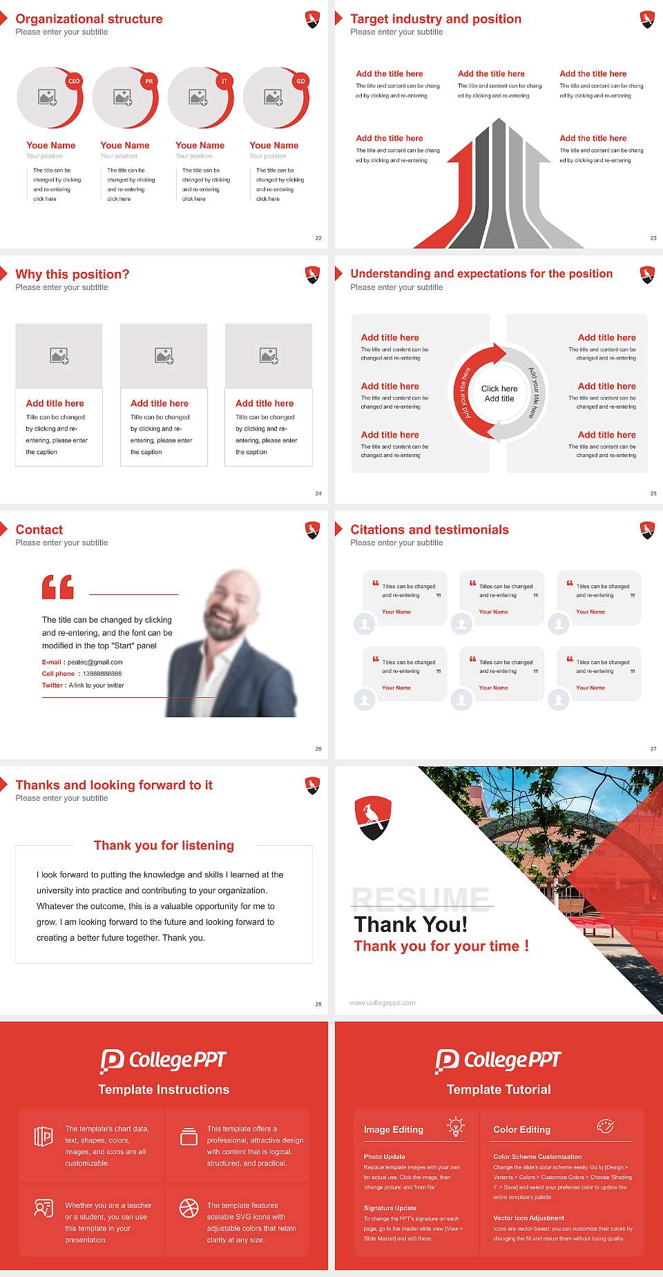York College of The City University of New York Resume PPT Template4:3 ratio PPT effect preview image4