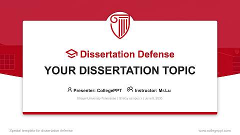 Strayer University-Tennessee（Shelby campus） Graduation Thesis Defense PPT Template