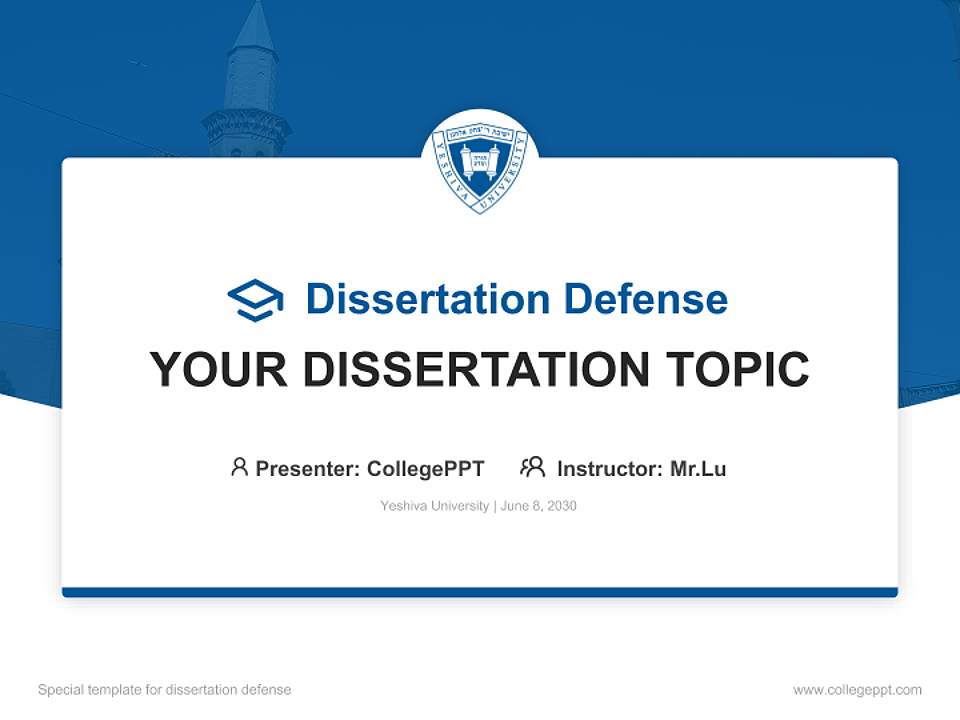 Yeshiva University Graduation Thesis Defense PPT Template4:3 ratio PPT effect preview image7