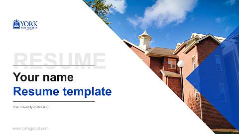 York University (Nebraska) Resume PPT Template