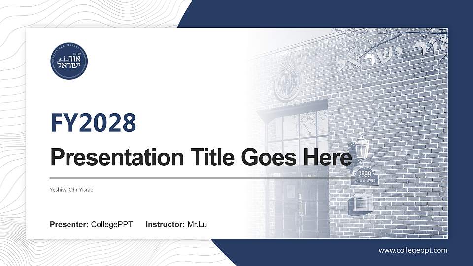 Yeshiva Ohr Yisrael Academic Presentation/Research Findings Report PPT Template16:9 ratio PPT effect preview image