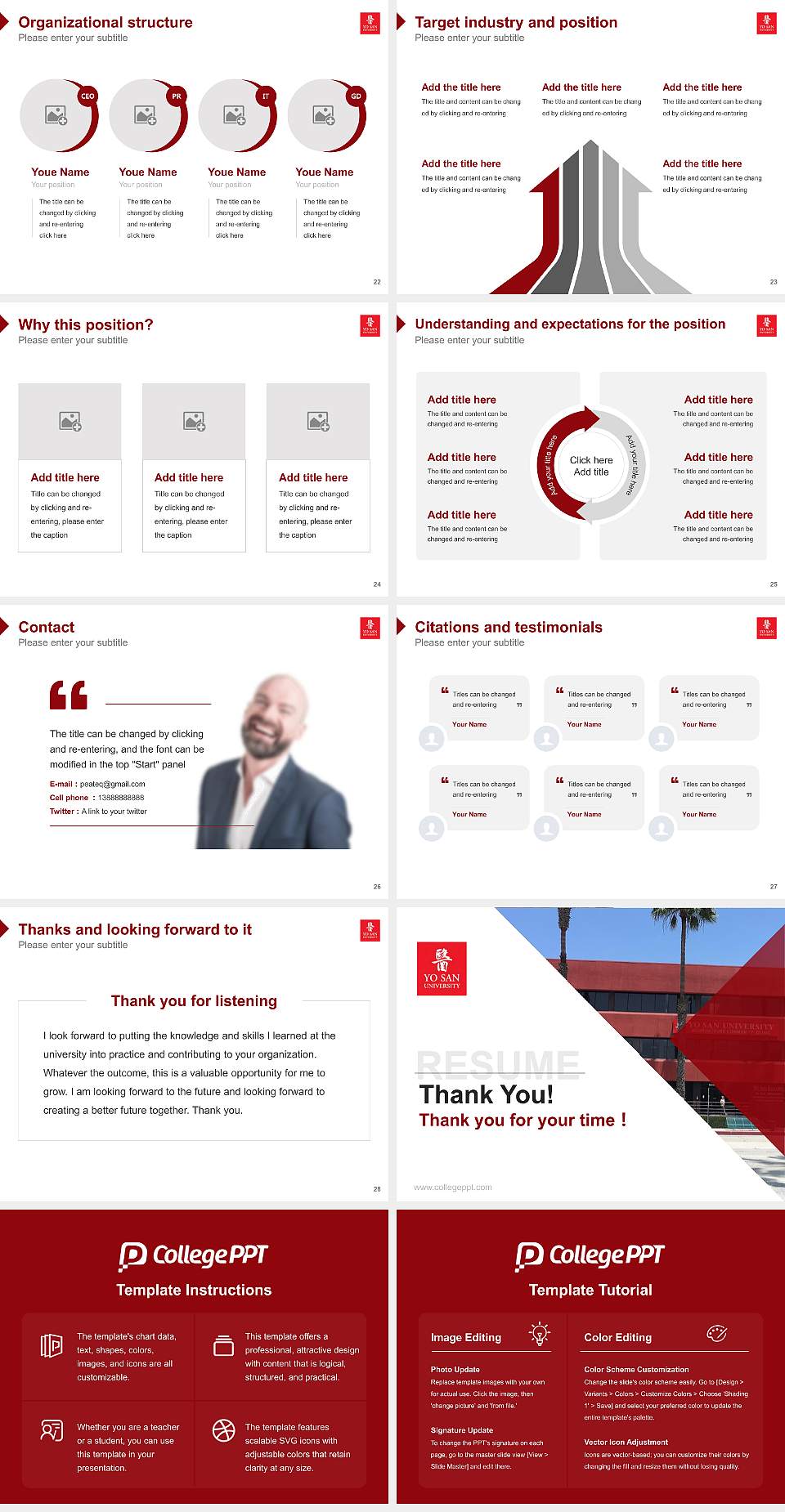 Yo San University of Traditional Chinese Medicine Resume PPT Template4:3 ratio PPT effect preview image4