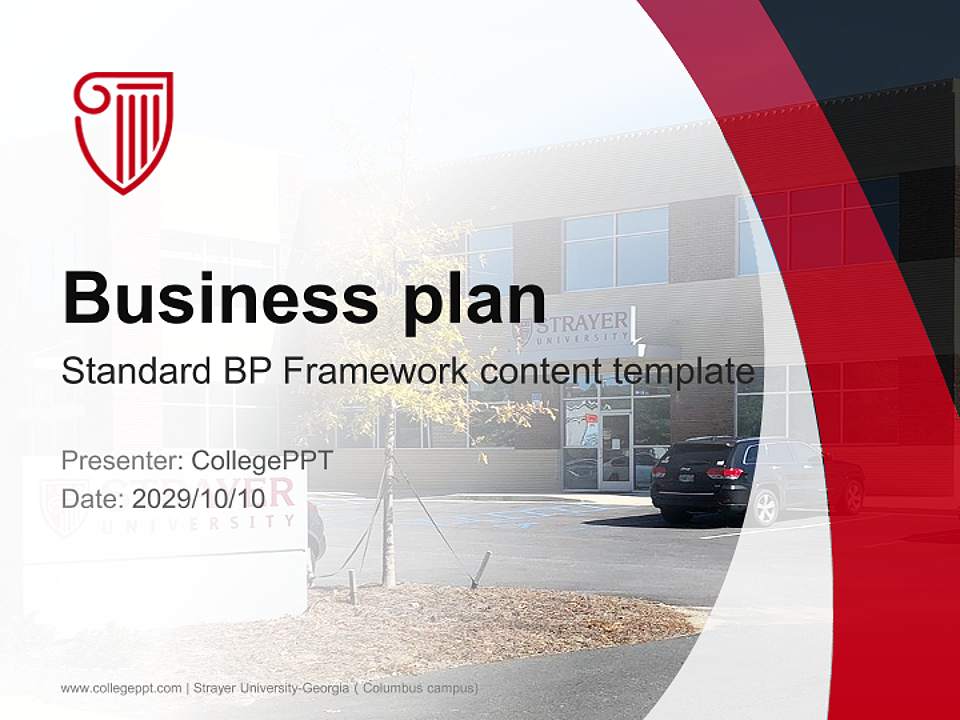 Strayer University-Georgia（Columbus campus) Competition/Entrepreneurship Contest PPT Template4:3 ratio PPT effect preview image9