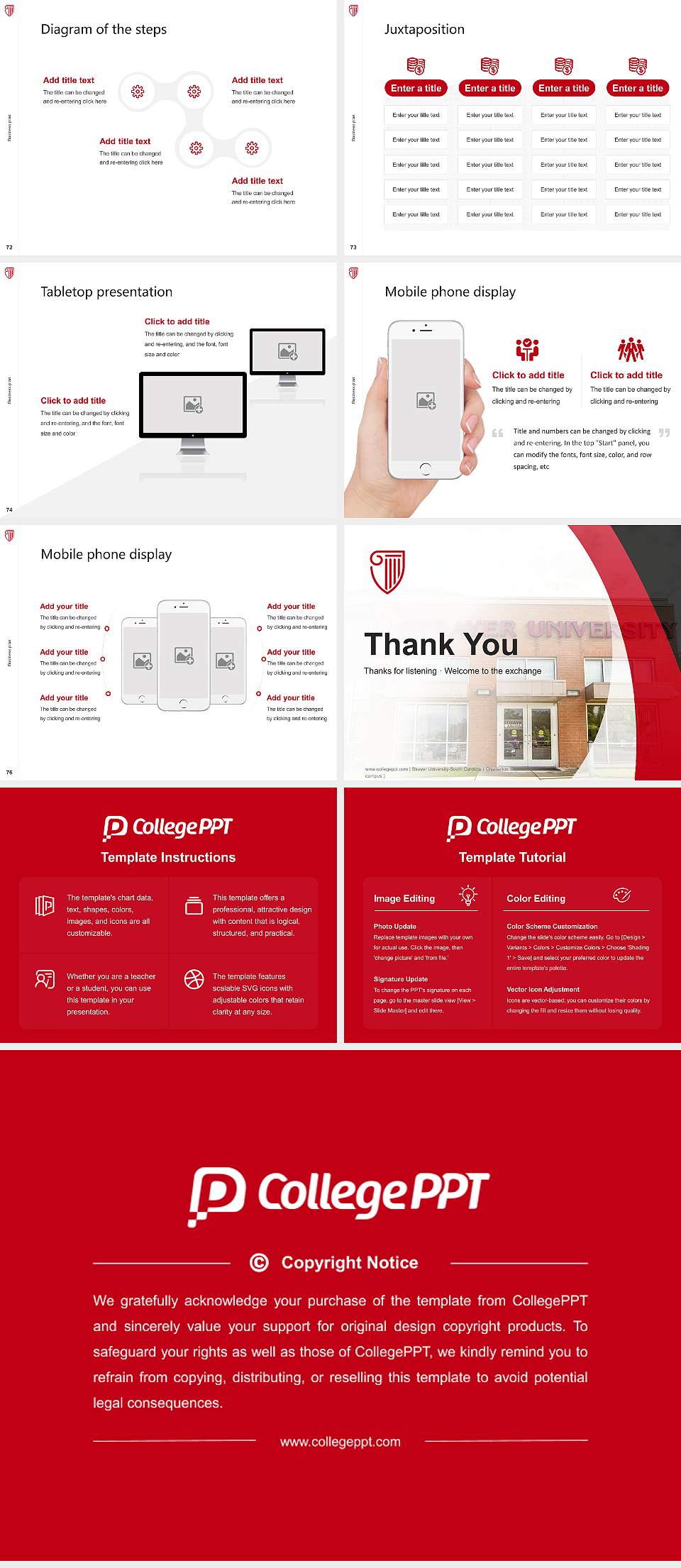 Strayer University-South Carolina（Charleston campus） Competition/Entrepreneurship Contest PPT Template4:3 ratio PPT effect preview image9