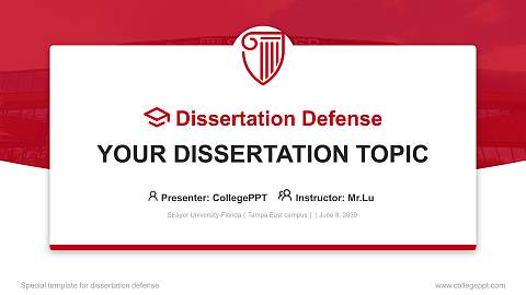 Strayer University-Florida（Tampa East campus） Graduation Thesis Defense PPT Template