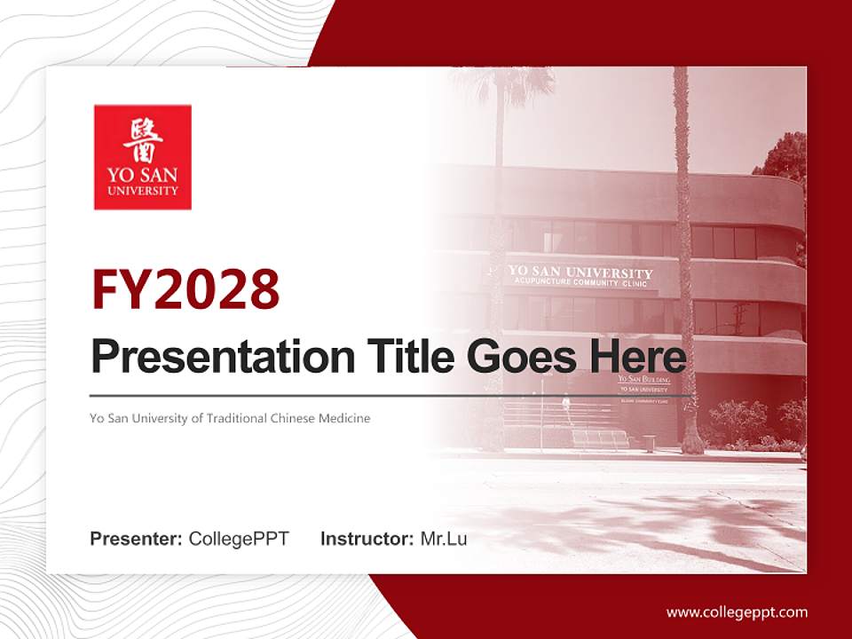 Yo San University of Traditional Chinese Medicine Academic Presentation/Research Findings Report PPT Template4:3 ratio PPT effect preview image5