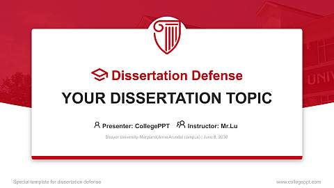 Strayer University-Maryland(Anne Arundel campus) Graduation Thesis Defense PPT Template