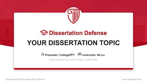 Strayer University-Texas（Killeen campus） Graduation Thesis Defense PPT Template