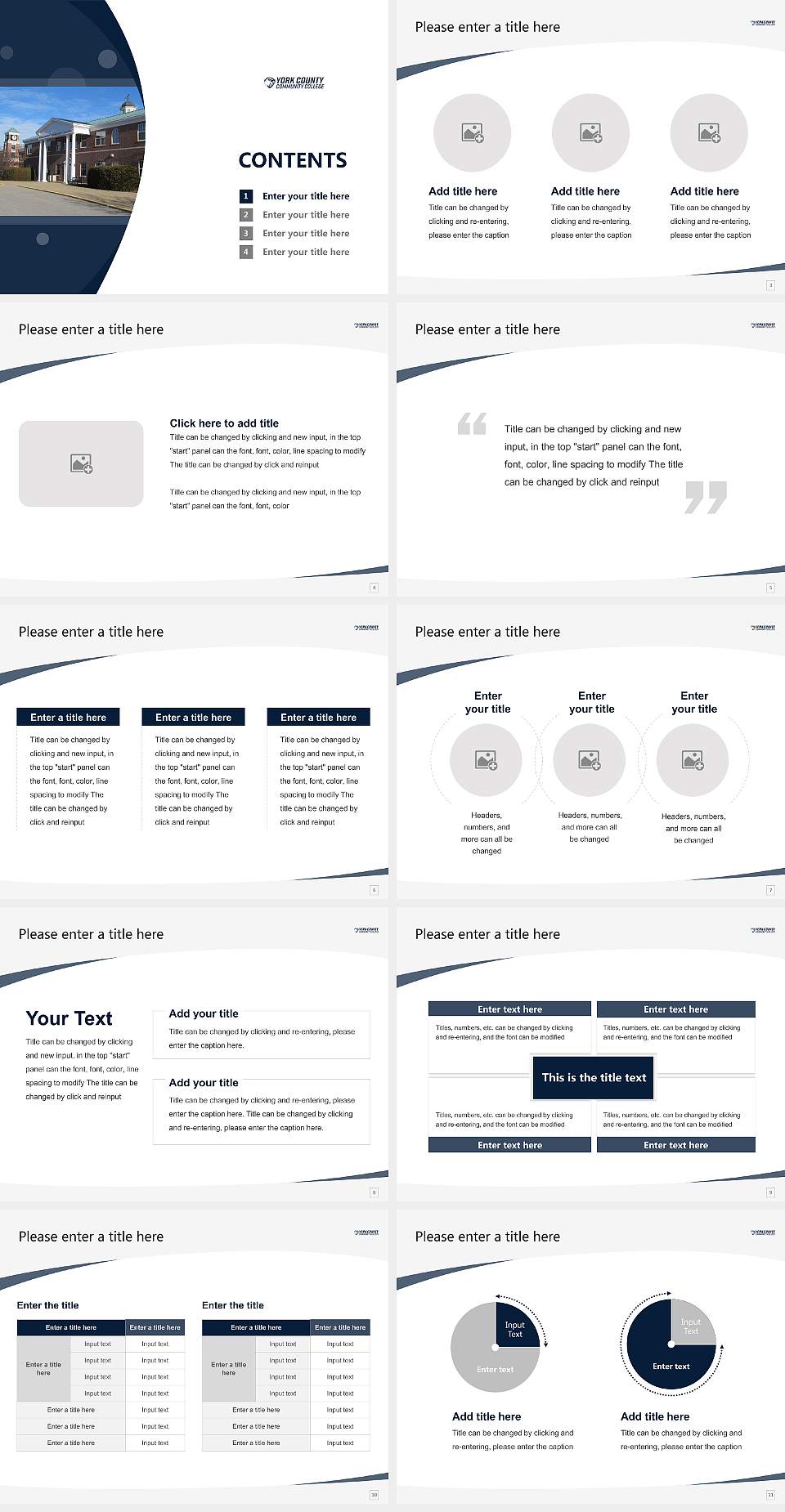 York County Community College Course/Courseware Creation PPT Template4:3 ratio PPT effect preview image2
