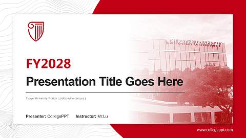 Strayer University-Florida（Jacksonville campus） Academic Presentation/Research Findings Report PPT Template
