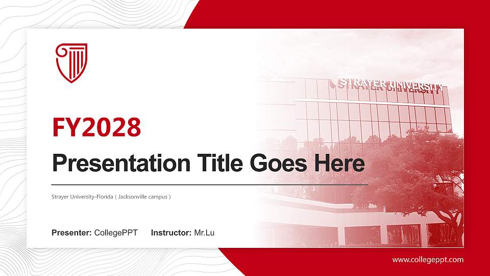Strayer University-Florida（Jacksonville campus） Academic Presentation/Research Findings Report PPT Template16:9 ratio PPT effect preview image