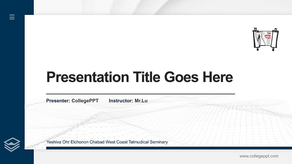 Yeshiva Ohr Elchonon Chabad West Coast Talmudical Seminary Thesis Proposal/Graduation Defense PPT Template16:9 ratio PPT effect preview image1