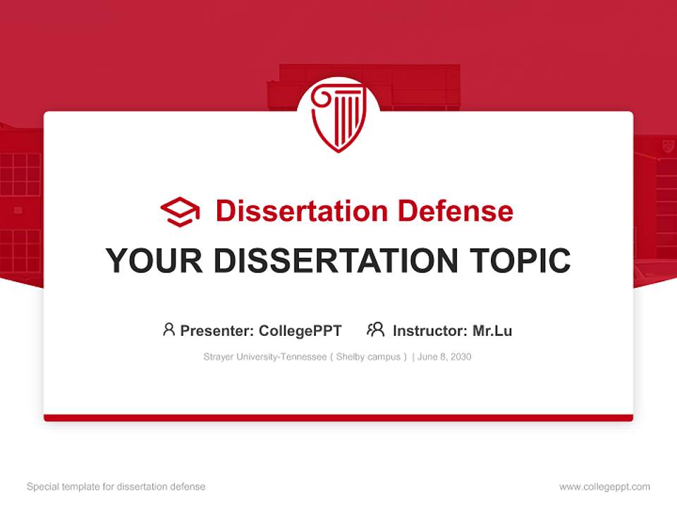 Strayer University-Tennessee（Shelby campus） Graduation Thesis Defense PPT Template4:3 ratio PPT effect preview image7
